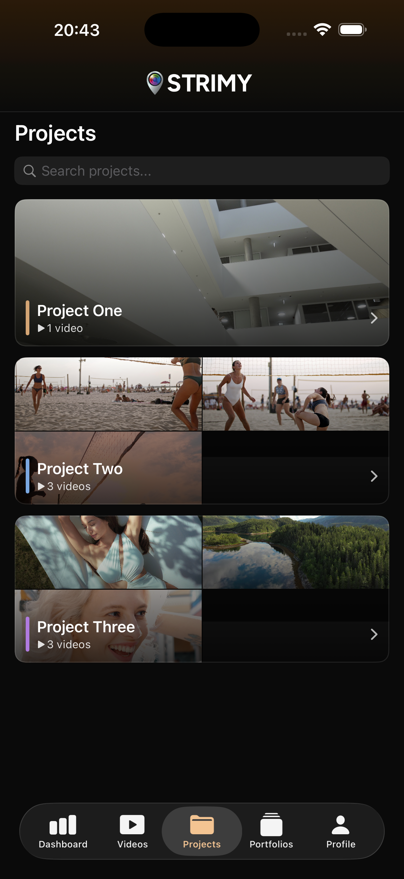Portfolios in the STRIMY app